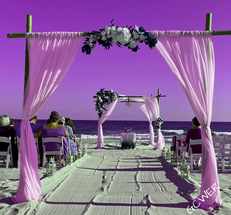 Starfish Walkway & Bamboo Arch — Gulf Coast Wedding Event Rentals