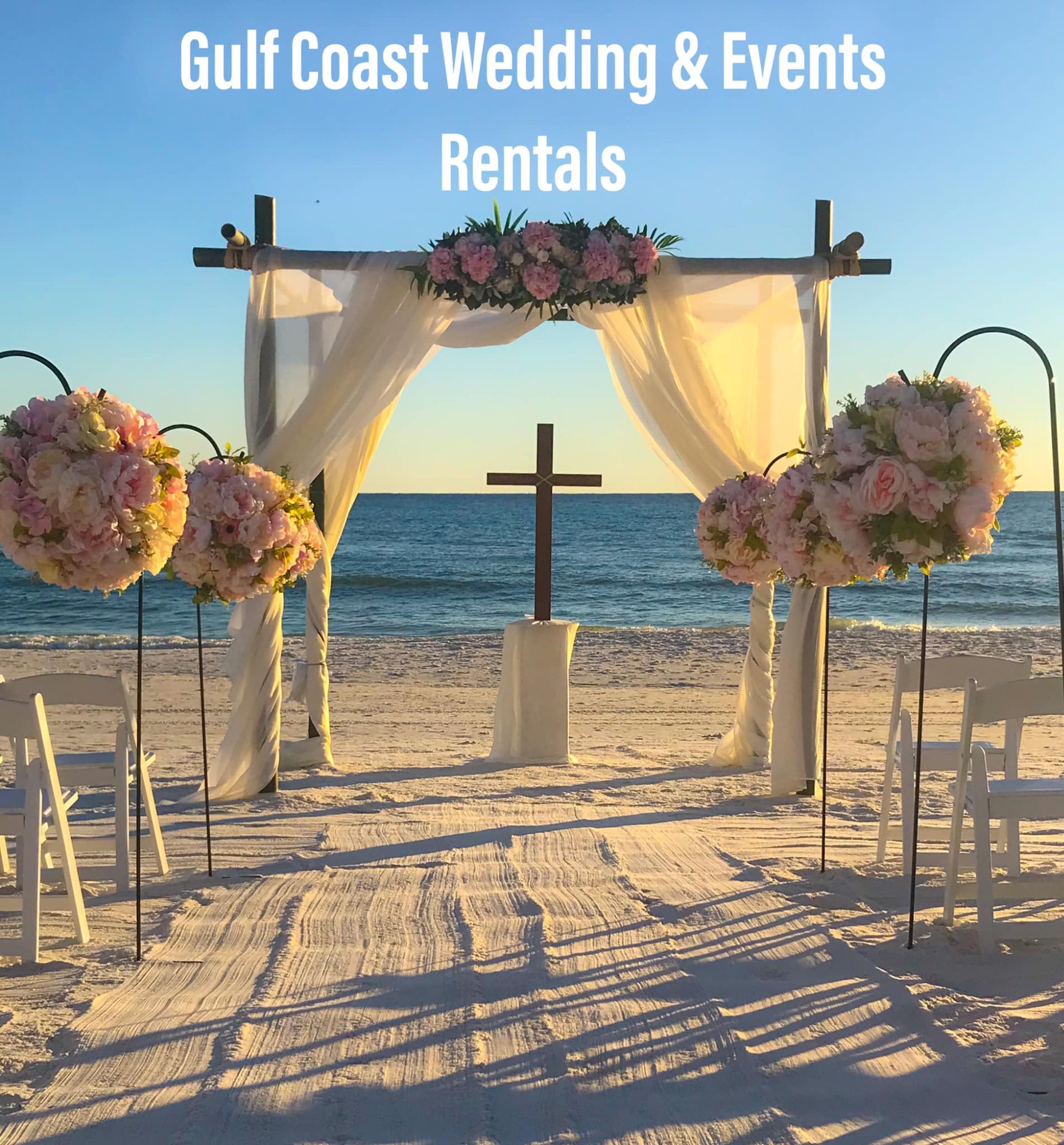 Cross and arch package at sunset