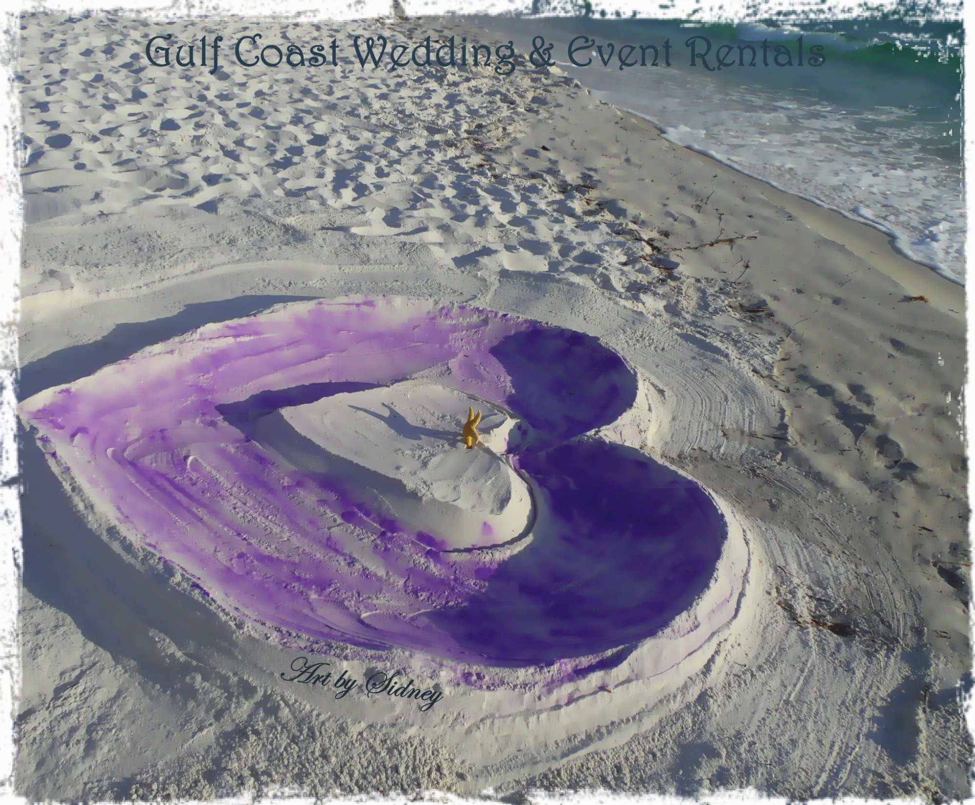 Purple double heart sand art by Sidney