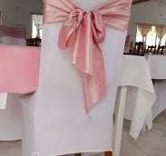 Close-up rose sash bow detail