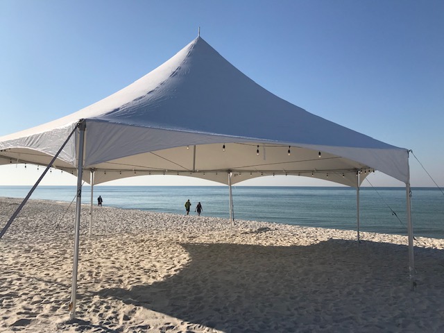 Hex tent alternate angle beach